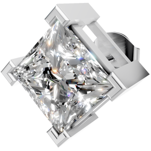 Boucles d'oreilles clous en moissanite VVS très vendues, or massif 14 carats avec coupe princesse, parfaites pour les mariages, les anniversaires, les fêtes, cadeau idéal pour les femmes - Product Image 5