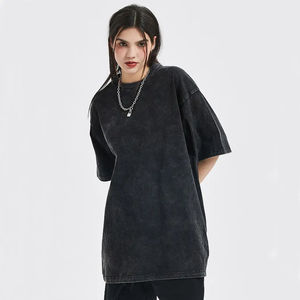 Camisetas de Mujer al por Mayor, Personalizadas, Estilo Desgastado, Ajustadas, de Verano, Ecológicas, de Secado Rápido, de Algodón, con Hombros Caídos, Estilo Vintage Lavado - Product Image 4