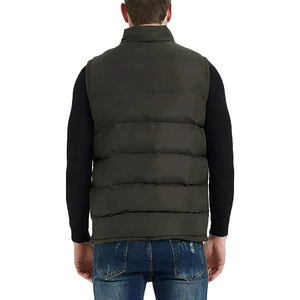 Gilet bouffant sans manches personnalisé pour hommes OEM avec capuche et col montant Veste d'hiver en polyester matelassé 100% - Product Image 2