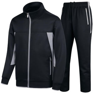 Conjunto Deportivo de Invierno para Tallas Grandes, de Poliéster y Felpa, Transpirable, Ligero, de Secado Rápido, con Cierre y Cuello Alto, Diseño Liso - Product Image 1