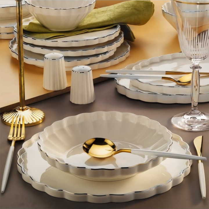 Aryıldız Margaret Platinum 12 Person 54 Piece Dinner Set
