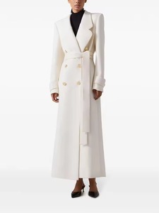 Nouvel arrivage d'hiver Luxueux Trench blanc à double boutonnage avec boutons dorés et taille ajustable - Product Image 4