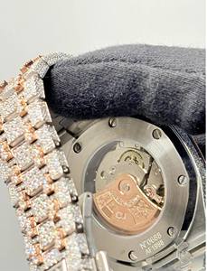 High Quality Custom Men's Watch with Full Iced Moissanite Diamond VVS Clarity 22mm Stainless Steel Band HipHop Hand Setting - Product Image 2