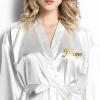 Nouvelle collection de vêtements de nuit pour femmes, été, adultes, respirant, léger, en spandex/coton satiné, col en V, fermeture à cordon, personnalisable
