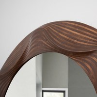 MDF Wood Iron & Mirror Modern Design Decorative Wooden Mirror with Live Edge Wood Detail Customizable Color