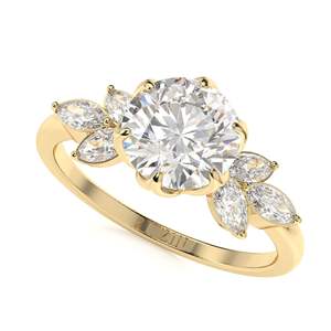 Round Cut Diamond Cluster <b>Set</b> Engagement <b>Ring</b> <b>For</b> <b>Women</b> - Product Image 3