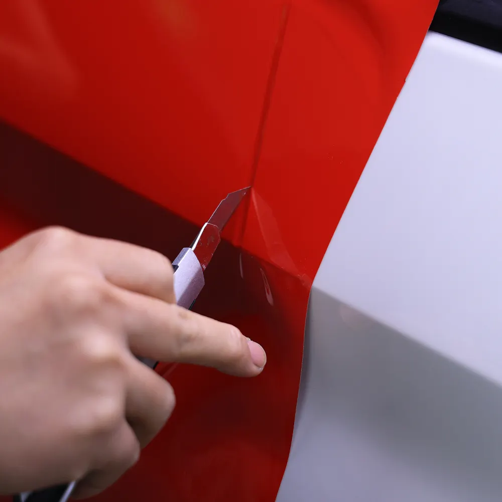 Rote Farbe TPU PPF 1,52x15m Selbst heilende Beschichtung Anti-Vergilbung Farbwechsel Auto-Schutz folie