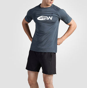 Camiseta de Fitness para hombre, estampado gráfico, tejido de poliéster, secado rápido, elástico, ajuste cómodo, elegante para la vida en el gimnasio, ropa de calle cruzada - Product Image 3