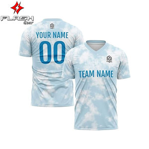 เสื้อฟุตบอลคอวีโพลีเอสเตอร์สำหรับผู้ใหญ่100% พิมพ์ซับลิเมชัน - Product Image 1
