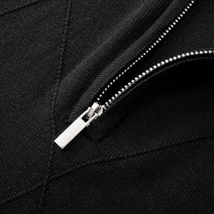 Suéter de punto de manga corta personalizado para hombre para Primavera Verano 100% algodón estilo informal negro solapa liso teñido fabricante de prendas de punto - Product Image 4