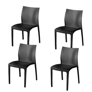 SET 4 Chaises de jardin empilables en polypropylène 48x52x81 cm Chaise de salle à manger d'extérieur - Product Image 2