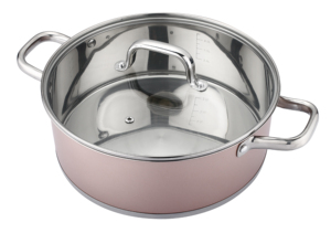 Cacerola de aluminio de 26 cm de diámetro * 8cm de altura con capacidad de 4,78 L y base de inducción completa Cuenta con escala de medición interna - Product Image 2