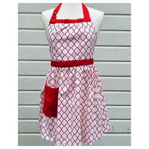 Tablier de cuisine sans manches en coton personnalisé avec logo, imprimé fleurs kaki, pratique pour la cuisson et la pâtisserie à domicile pour femmes - Product Image 4