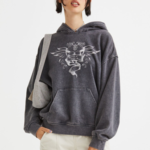 MJSI TRADING 2023 Sudadera con Capucha de Lona para Mujer, Blanca, Lisa, con Bordado Otoñal, para Gimnasio - Product Image 3