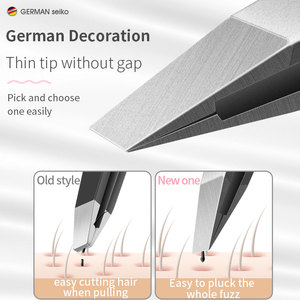 Pinset alis hitam Matte baja tahan karat kualitas tinggi tren baru dengan ujung ketat lebih tipis - Product Image 3