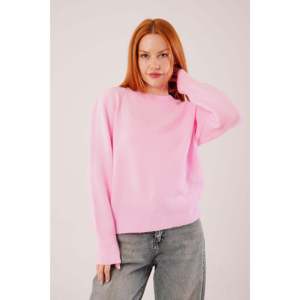 Suéter de Punto Rosa para Mujer, Cuello Redondo, Estilo Liso, Venta al Por Mayor - Product Image 4