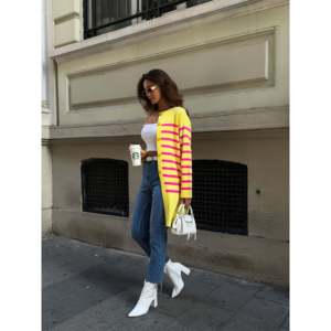 Cardigan en tricot - Jaune - Product Image 3