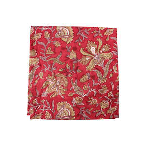 Mantel Rectangular y Servilletas de Algodón 100% con Estampado Artesanal Hindú, Diseño Floral Rústico, Lino de Cocina para Uso Doméstico y Hoteles - Product Image 5
