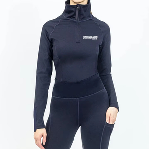 Venta al por mayor de encargo de montar a caballo de manga larga capa base ecuestre ropa ecuestre Tops para damas equino elegante - Product Image 1