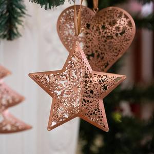 Dernière arrivée belle couleur dorée étoile/coeur et articles de Noël en forme d'arbre cadeaux de pendaison de crémaillère - Product Image 2