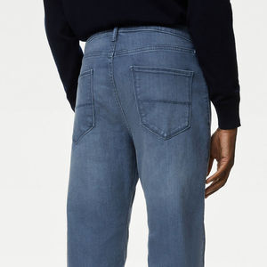 กางเกงยีนส์ผู้ชายแฟชั่นวินเทจคุณภาพสูงจากนักออกแบบกางเกงฮาเร็มลำลอง - Product Image 2