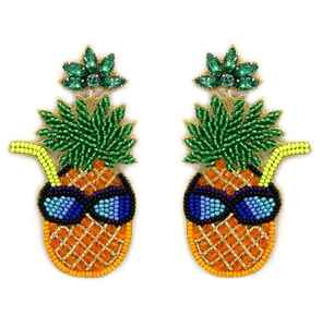 Dulce lindo Boho joyería pendientes de gota nueva fresa arroz cuentas semillas de India tejido a mano frutas Stud moda Unisex - Product Image 6