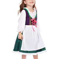 2025 geleneksel Oktoberfest Trachtenmode Dirndl elbise güzel alman Bavaria Mini katı pamuk setleri çocuk kız çocuk etekleri