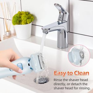 Afeitadora Eléctrica Recargable por USB para Mujer, Doble Cuchilla, Uso en Seco/Húmedo, Depilación sin Dolor, Resistente al Agua, para Rostro, Axilas y Zona del Bikini, para RV - Product Image 4