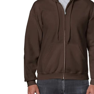 Vêtements de rue en gros, sweats à capuche thermiques lourds pour hommes, fermeture éclair, 100% coton, polaire, logo personnalisé, fermeture éclair intégrale, vêtements de travail d'hiver - Product Image 5