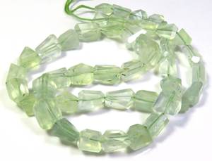สีเขียว prehnite nuggets 8-10mm พลอยเหลี่ยมเพชรพลอยธรรมชาติ16 "สาระลูกปัดหลวมตัดไม่สม่ำเสมอ - Product Image 4