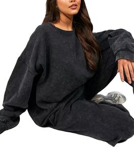 Conjunto de chándal sólido de algodón y poliéster, chándal para correr para hombres y mujeres, sudadera personalizada, suéter de cuello redondo Unisex, sudaderas con capucha 2026 - Product Image 2