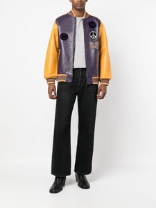 แจ็คเก็ตเบสบอลบอมเบอร์เลตเทอร์แมนสำหรับผู้ชายผ้าขนแกะปัก - Product Image 5