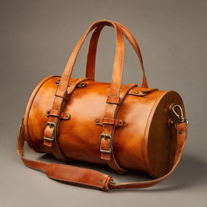 Fashion Wear Leather Barrel Bags Adult Sling Body-Cross Sling Leather Barrel Bag Unisex Streetwear PU Leather Barrel Bags - Product Image 4