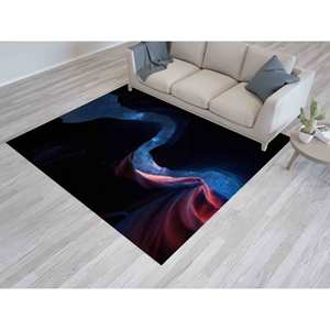 Starry Sky Printed <b>Rug</b> - Modern Black <b>Rug</b> for Living Room, Office, and Home Decor,<b>Chenille</b> <b>Rug</b> - Product Image 1