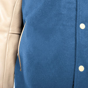 OEM-Mangas de cuero Unisex, Chenille en blanco, parches bordados, chaqueta bomber con logotipo personalizado, chaquetas de béisbol para hombre - Product Image 6