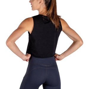 Femmes été vêtements actifs hauts courts séchage rapide Gym Yoga sport décontracté réservoir en gros personnalisé dentelle et bouton décoration - Product Image 2