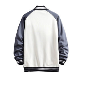Mens Fashionable 100% Wool Varsity Jacket Stand Collar Patchwork Winter Hip Hop <b>Street</b> Casual Outerwear OEM - Product Image 2