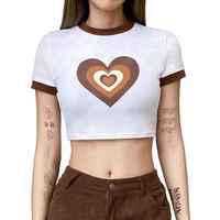 Crop top graphique premium, coton respirant mélangé à du polyester, streetwear pour adolescentes, crop tops tendance et élégants de haute qualité