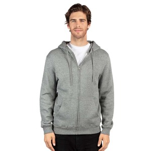 Heather Grey personnalisé fermeture éclair polaire gros Hoodies homme - Product Image 1