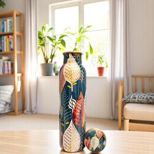 Meilleur cadeau d'entreprise Design coloré Bouteille d'eau en cuivre Émail Imprimé Voyage et Gym Drinkware Bouteille d'eau en cuivre 950 ML - Product Image 6