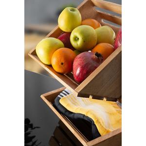 Ela lavorazione del legno naturale legno decorativo 2 piani controsoffitto frutta-verdura Rack