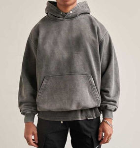 Sudadera con capucha lavada vintage pesada con logotipo personalizado, Sudadera con capucha lavada con ácido para hombre, Sudadera con capucha térmica lavada con ácido de talla grande para hombre, ropa al por mayor - Product Image 2