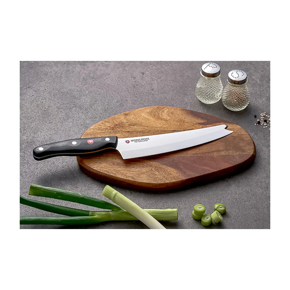 [Challenging] Features ein gekrümmtes Design an der Klinge und ausgezeichnete Gesamt-Ergonomie für ein müheloses Schneiden SHARK CHEF KNIFE
