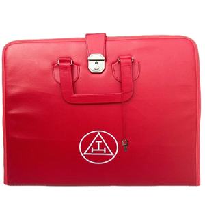 Étui pliable 5L en cuir rouge de haute qualité pour tablier de maître de la franc-maçonnerie, avec poignée, service OEM/ODM, certifié IP67 - Product Image 1