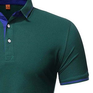 2025, venta al por mayor de polos para hombres, camisas de manga corta de Color sólido, ropa informal para hombres, camisetas Polo de alta calidad de algodón de talla grande - Product Image 4