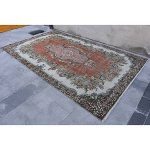 Tapis en laine beige rouge classique 6'1 \ "X 10 'grande surface tapis turc à la main Patchwork Design pour rectangle couloir chambre Latex - Product Image 2