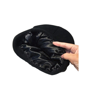 Bonnet doublé en soie lisse Logo personnalisé Bonnet de sommeil Protéger les cheveux Chapeaux d'hiver Vente en gros Bonnet doublé en satin unisexe vierge Service OEM - Product Image 4