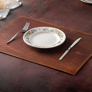 Luxury Genuine Leather Place <b>Mat</b> for Restaurant Dining <b>Table</b> Waterproof Heat Resistant <b>Table</b> <b>Mat</b> LPM-0001 - Product Image 1
