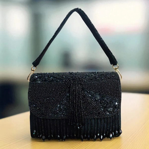 Sac à rabat de luxe orné de perles, sac à bandoulière tendance pour femme, sac de soirée haut de gamme fait main avec pierres, pochette de soirée pour femme, vente en gros - Product Image 1