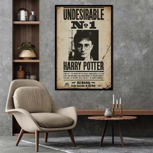 For Harry Potter Modern Design <b>Poster</b> Undesirable No. 1 Black <b>Frame</b> Paper Material for Wall Decor - Product Image 1